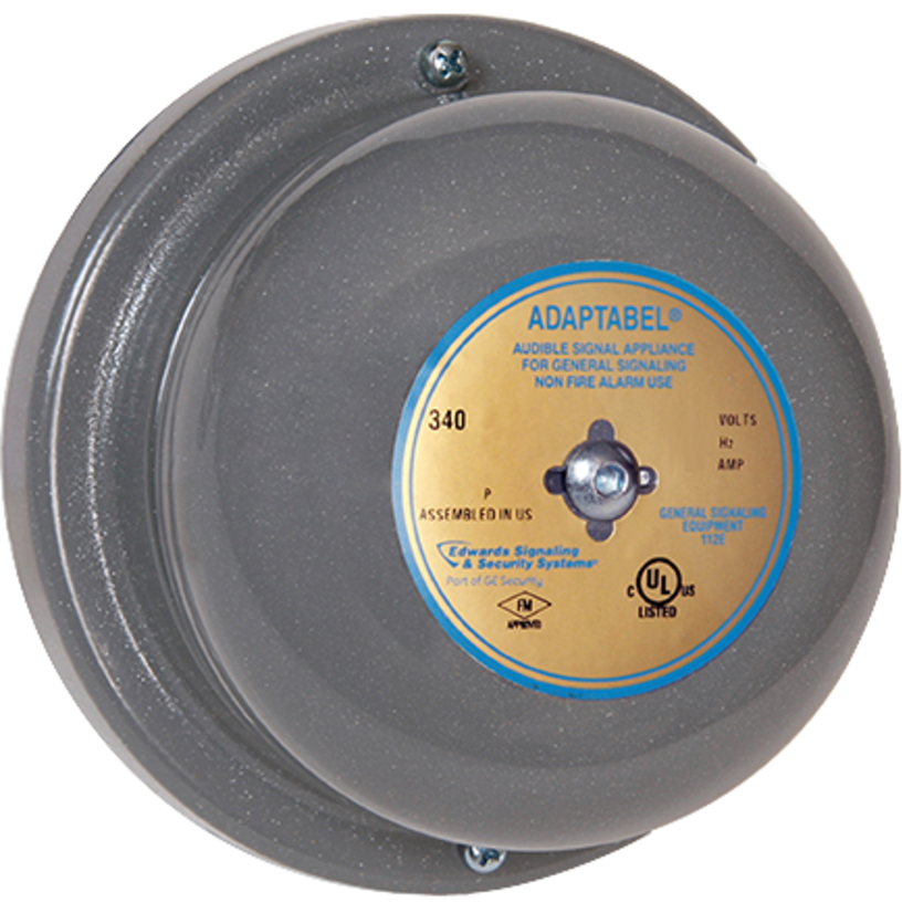 EDWARDS 340-4N5 Vibrating Bell, 120 VAC, 0.062 A, 98/88 dB, Surface Mount, 4 in Gong